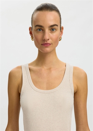 Anna u-neck tank Oatmeal Melange Selected Femme